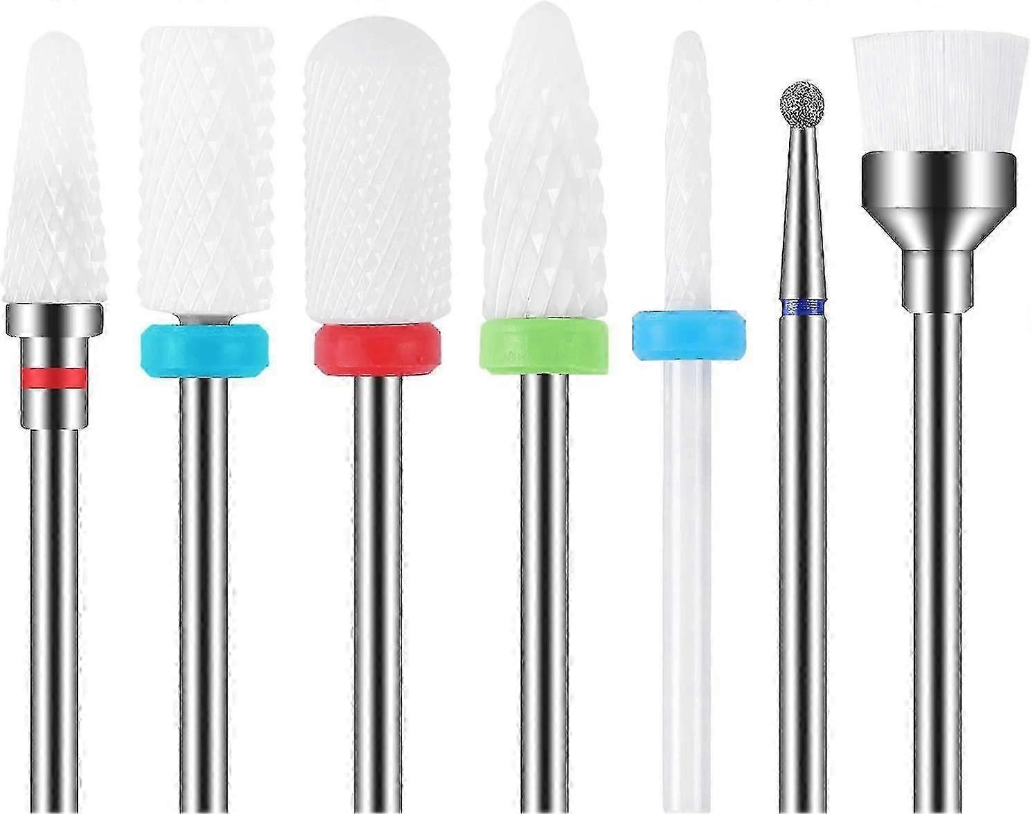 7pcs Ceramic Drills Nails Set Professional Remove Gel Acrylic Cuticle Acrylic