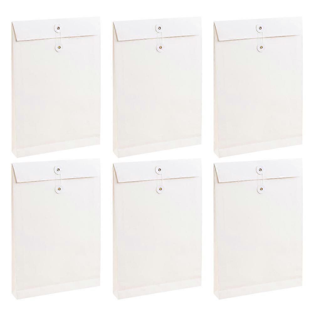 White Paper File Bag for Business Use with Large Capacity to Hold A4 Papers Documents Lightweight and 6pcs