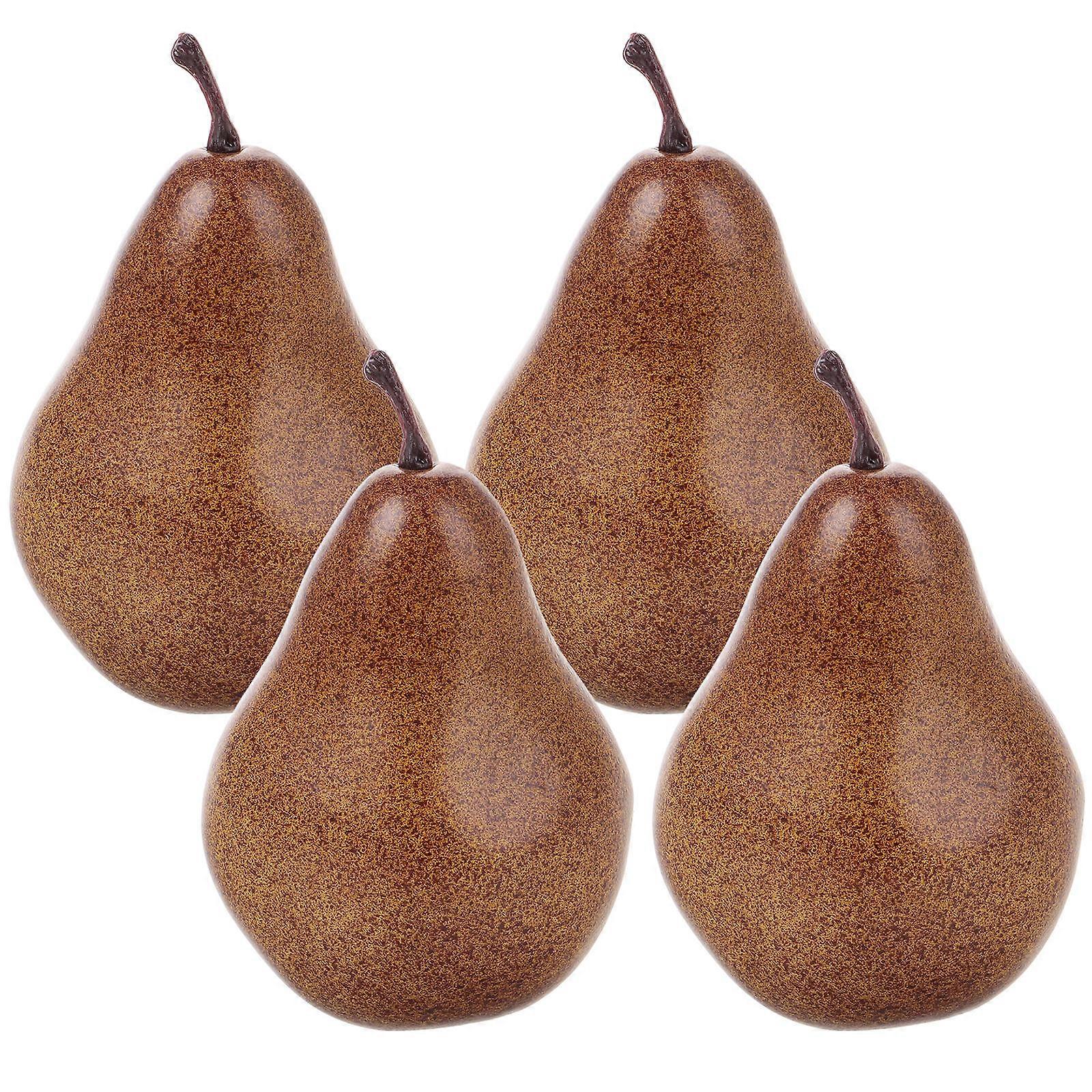 4pcs Realistic Artificial Pear Model Decorative Fruit Simulation for Home, Kitchen & Photography Prop Display, Lightweight Teaching Tool for Market