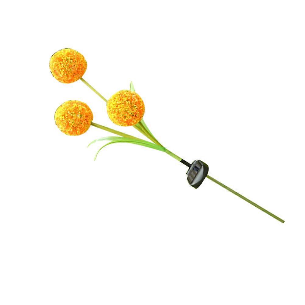 مصباح العشب على شكل الهندباء بالطاقة الشمسية مع قابس أرضي لتزيين حديقة الفناء البرتقالي