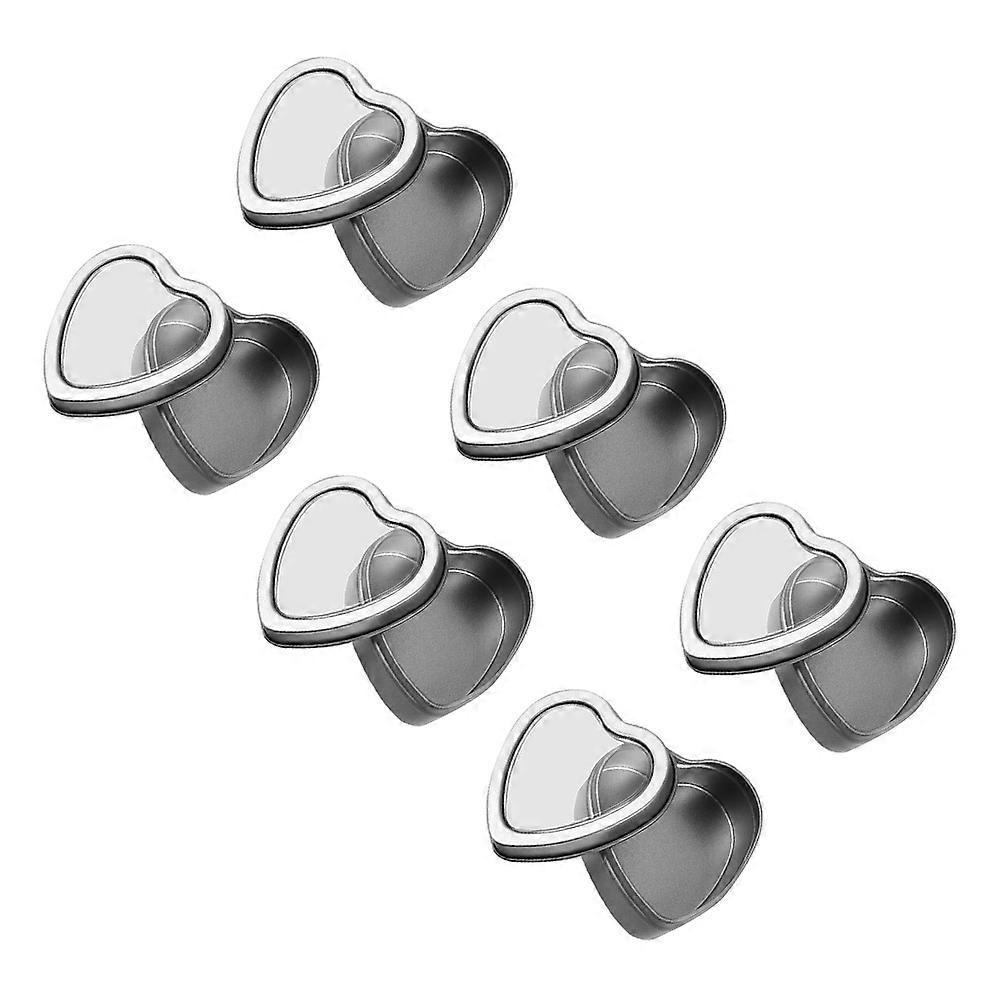 Heart Shaped Candy Boxes 6Pcs For General Users Storage Decoration With Clear Window