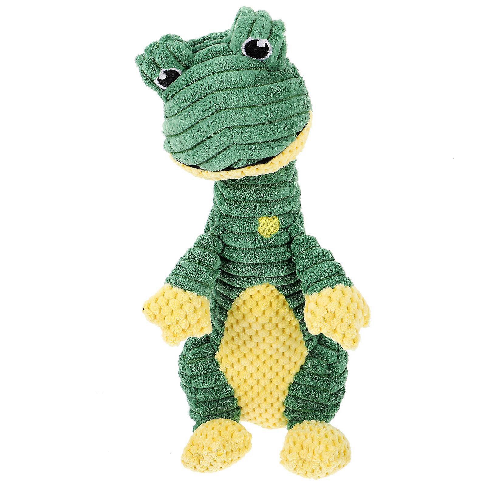 Cartoon Design Pet Toy Dog Chew Toy Frog Shape For Alone Time Light Green Squeaky Sound 1Pcs