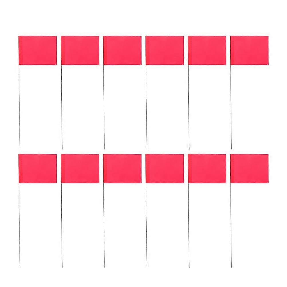 60pcs Red Marking Flags Durable Ground Markers for Lawn, Landscaping, Irrigation, Emergency Response and Surveying Easy Installation with Wire