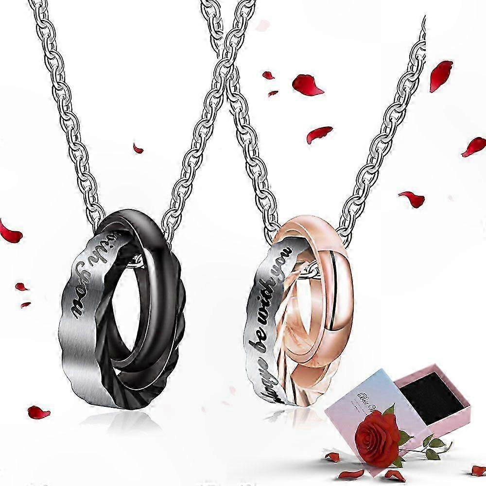 Two-Piece Couple Necklace Set for Family and Partner Symbolizing Love Connection Matching Chains for Couples and Loved Ones