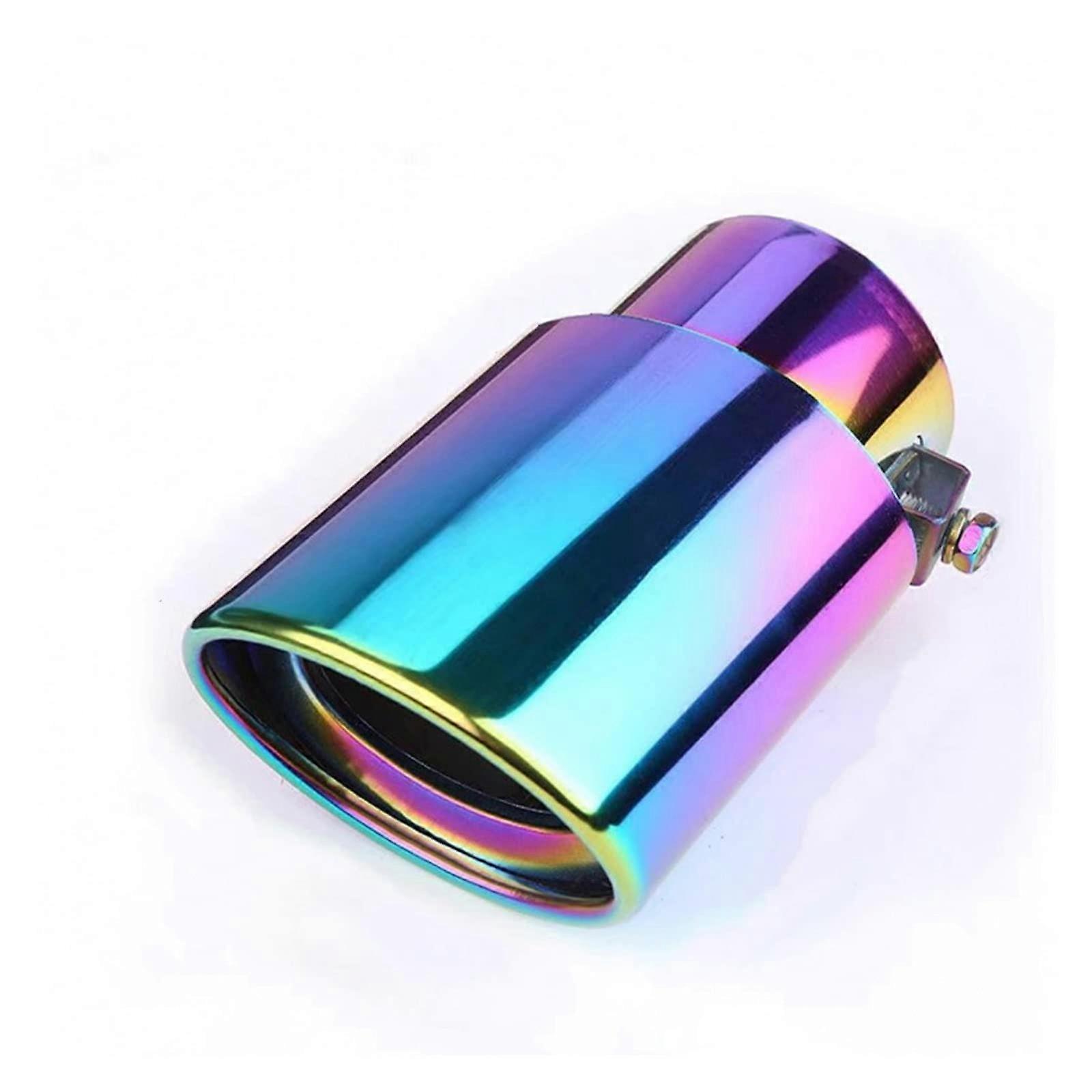 Car Exhaust Tip Universal Round Stainless Steel Chrome End Pipe Silencer Silver Fits Most Models