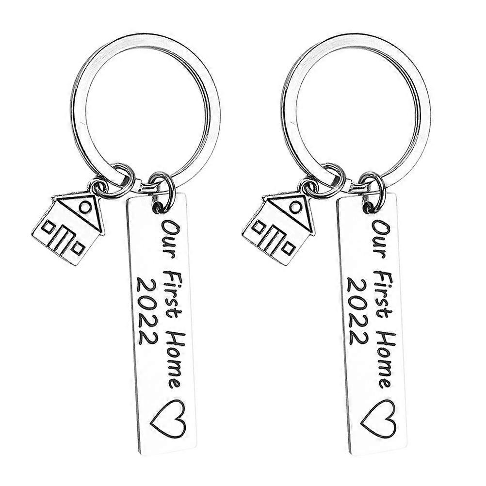 Stainless Steel Housewarming Keychain Pendants – Unique Commemorative for Homeowners – Durable and Stylish 2 Pack
