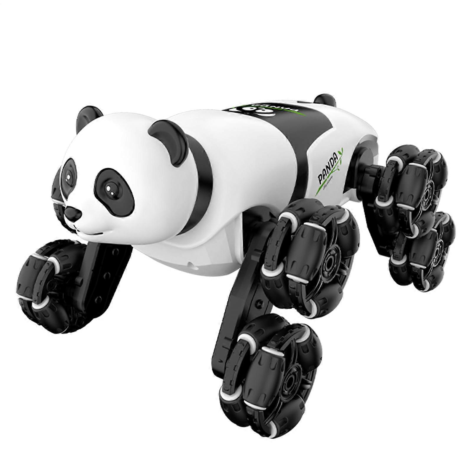 Stunt RC Cars for Children, Interactive Robot Panda Stunt Car with LED Light Effects, Racing Game for Kids and Teens