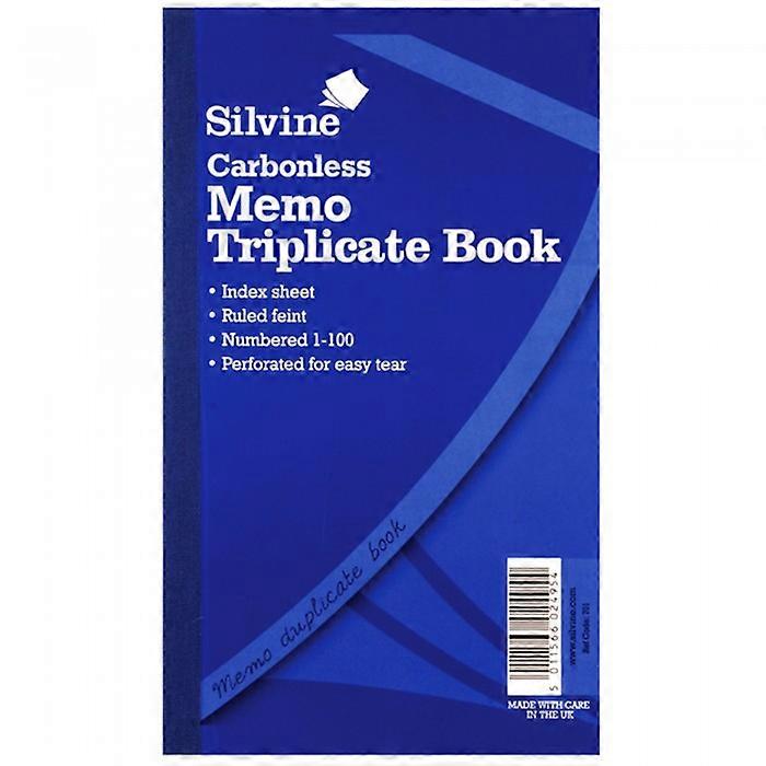 Silvine Grande Carbonless Memo Triplicate Book Feint 300 Fogli (Pacchetto Di 5)