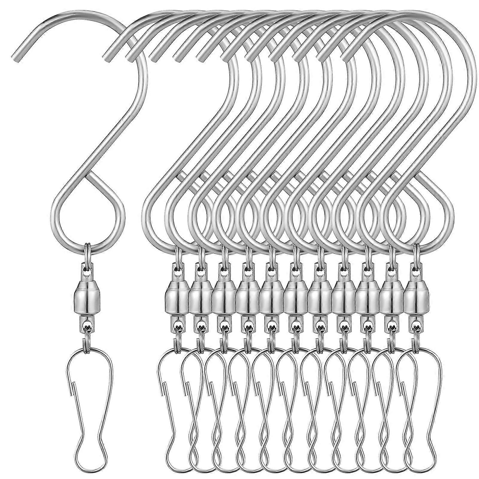 12 Pcs Wind Chime Hooks Swivel Hooks Wind Chime Parts Rotating Hooks Hanger Swivels Clips Stainless Steel Rotating Hooks