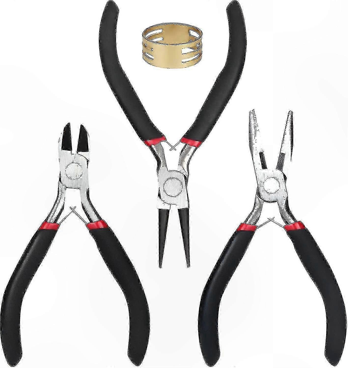 3-Piece Jewelry Tool Set with Jump Ring Opener for Crafting and DIY Beading Projects