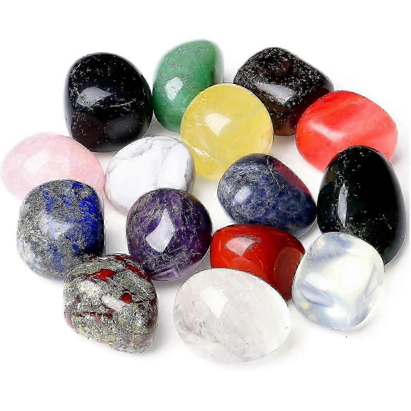 2025 Latest Model Tumbled Stones and Crystals Bulk, 20 PCS 1/2" - 1" Size Random Assorted of Ni