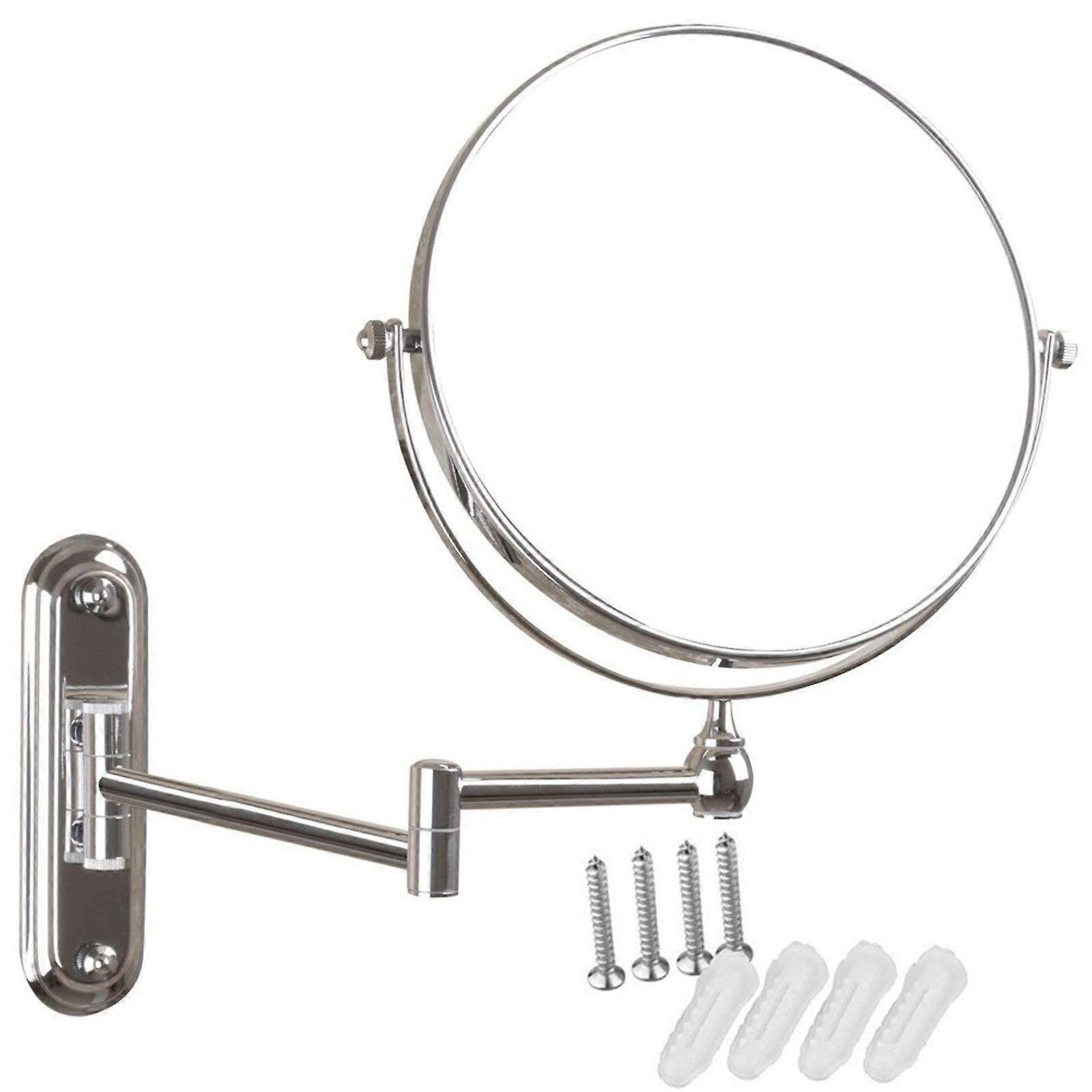 Makeup Mirror 8-Inch Brass Round Double Sided Wall-Mounted Magnifying Shaving Mirror With Adjustable 360-Degree Vanity
