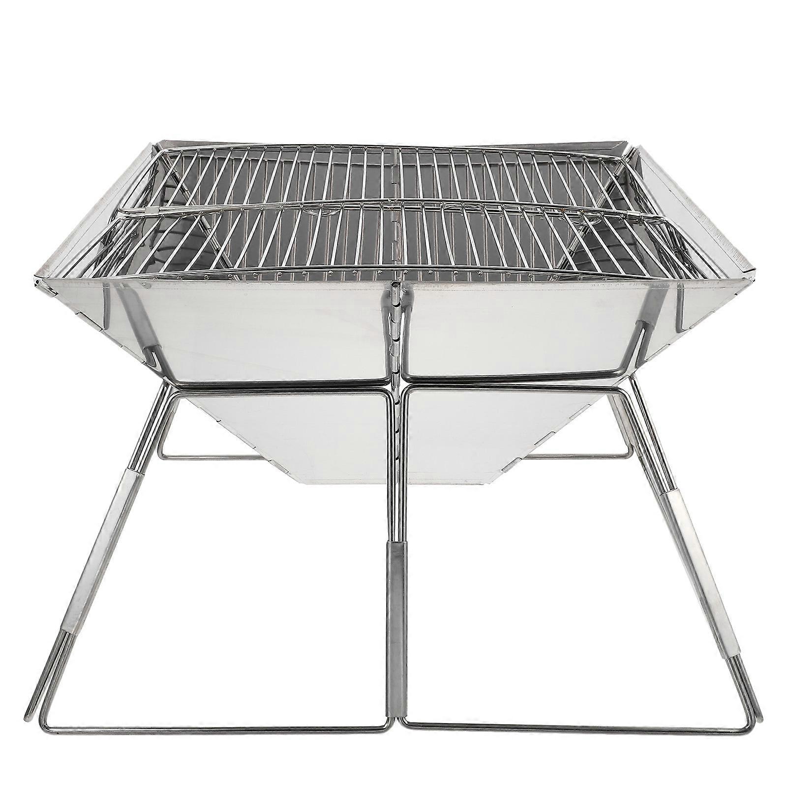 Portable Stove Stainless Steel Square Cooking Outdoor Bbq Picnic Assorted Color Folding 1Set
