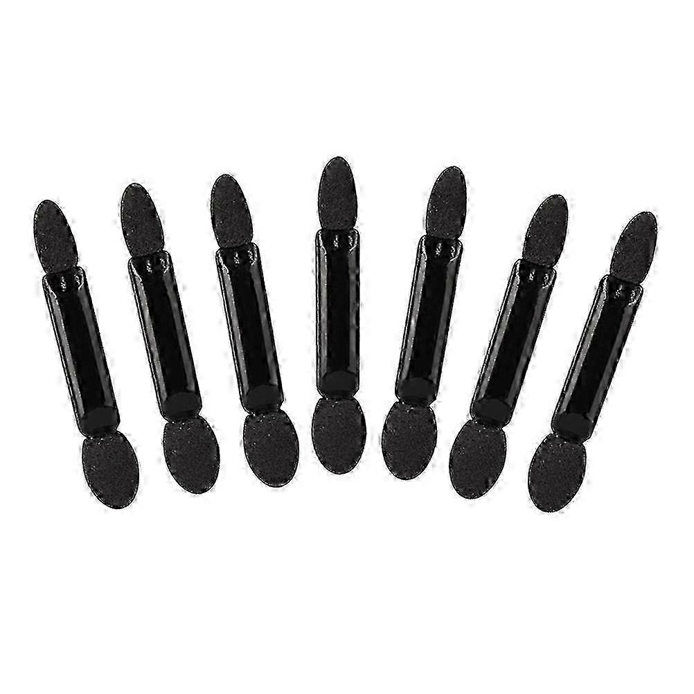 50pcs Black Double-ended Sponge Eyeshadow Brushes for Professional Makeup Application