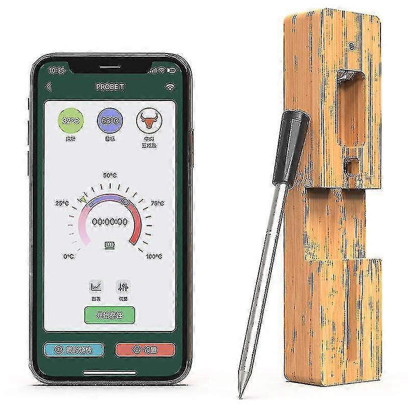Wireless Smart Meat Thermometer - Oven Grill Thermometer With Bluetooth Wifi Connectivity