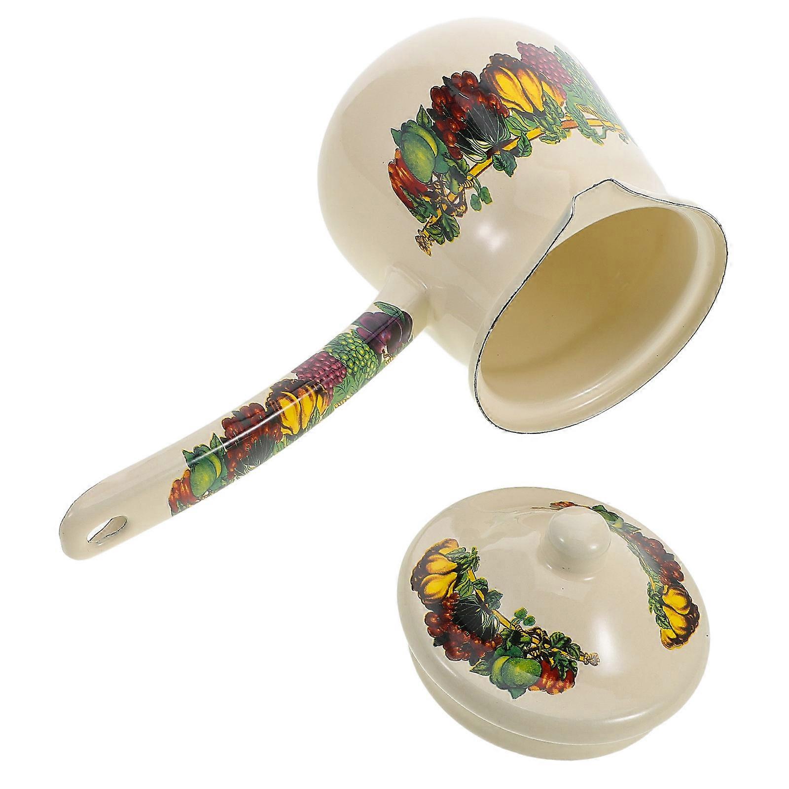 Coffee Creamer Multi-Functional Enamel Milk Pitcher Kitchen Use Travel Multi Material Easy to Clean 1Pack