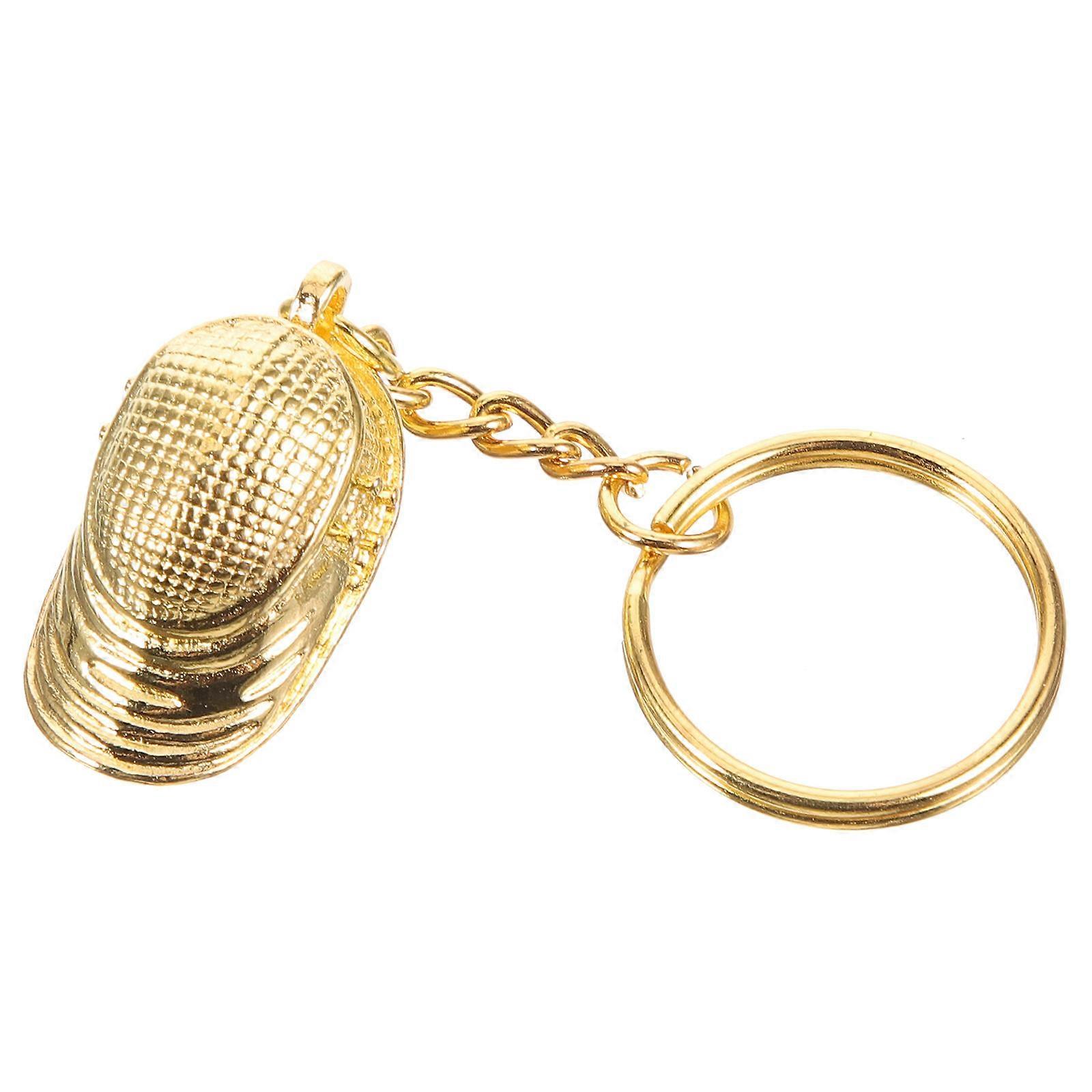 Golden Metal Sports Keychain with Fashionable Pendant Design for Bag Backpack Car Key or Decoration