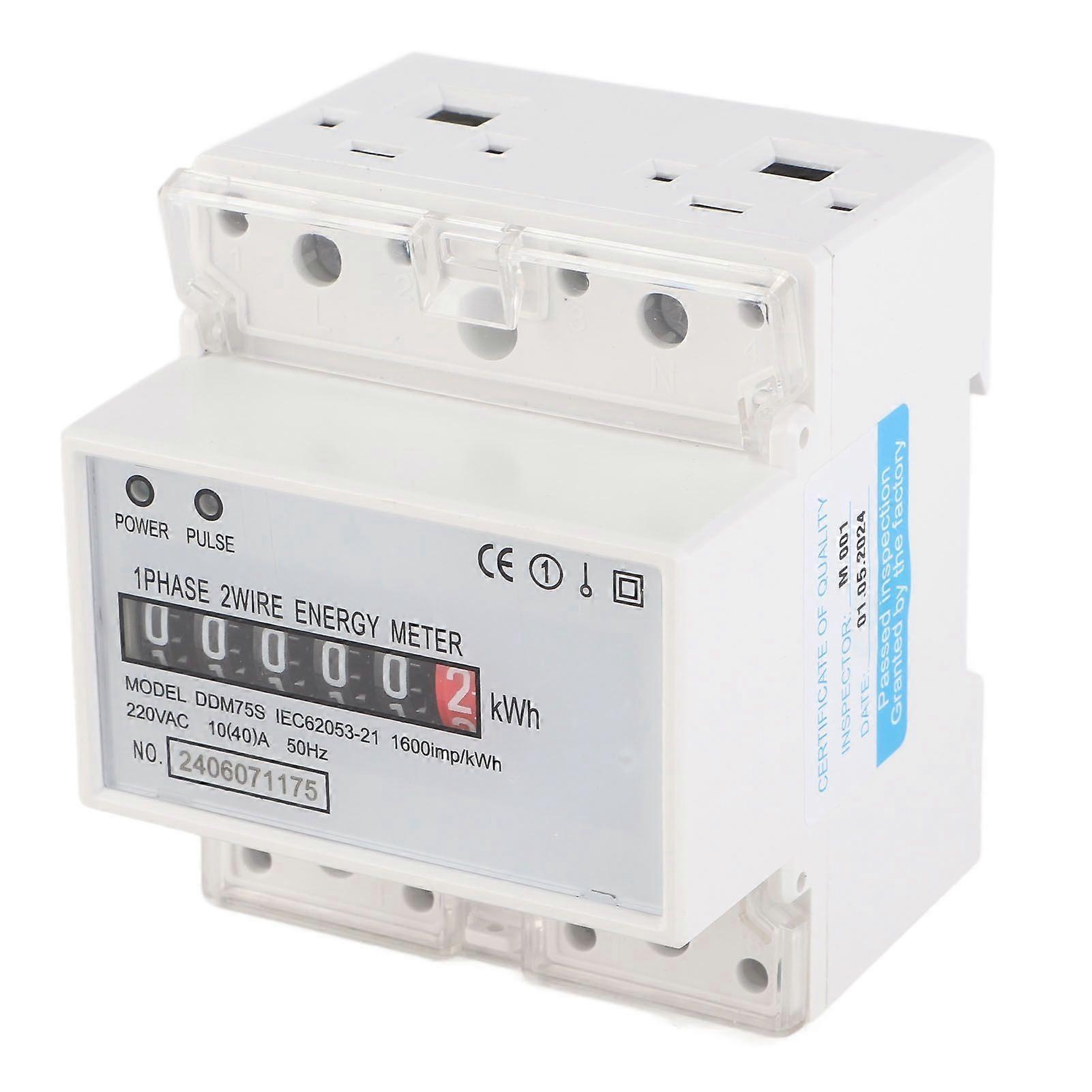 Single Phase 4P LED Din Rail Electricity Power Consumption Wattmeter Energy Mete DDM75S 1040A
