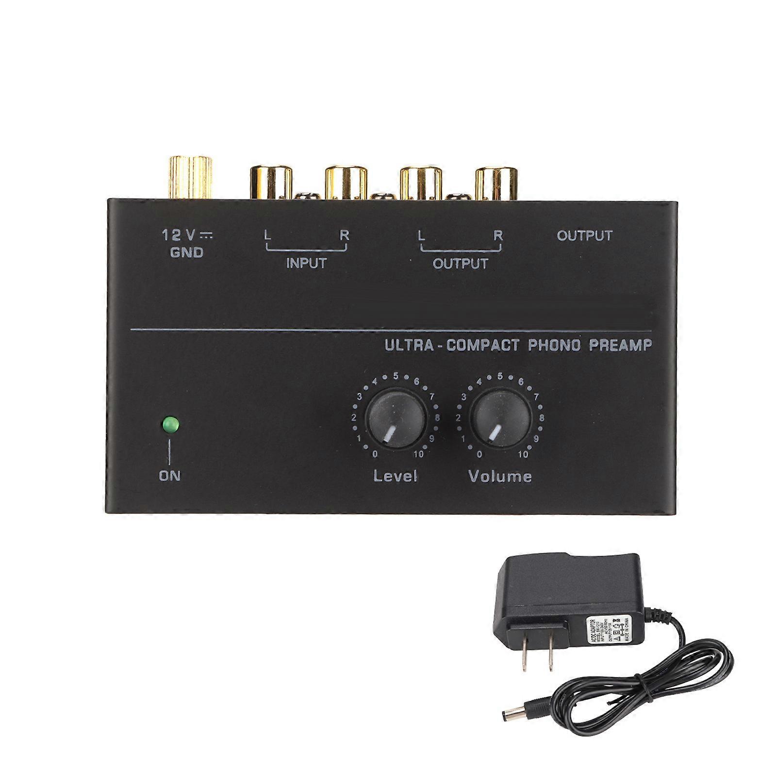 PP500 Phono Preamp Low Noise Stereo Input RCA Output Knob Control Mini Record Player Preamplifier