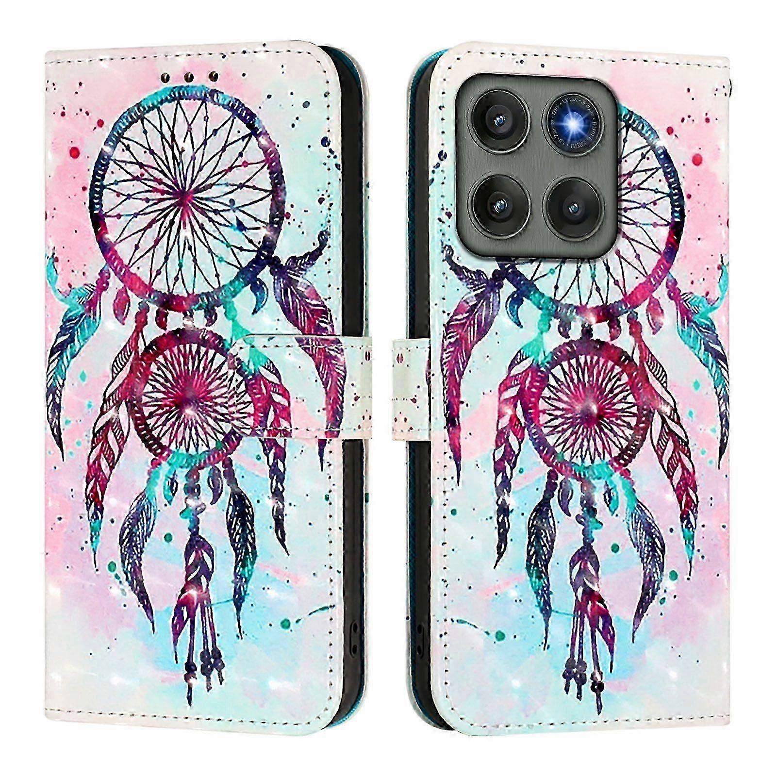 For Motorola Edge 60 Pro 5G Leather Case Pattern Printing Wallet Stand Mobile Cover with Strap