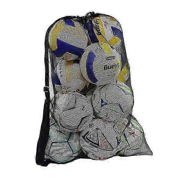Sports Drawstring Mesh Ball Bag - Oversized Football Training Equip...