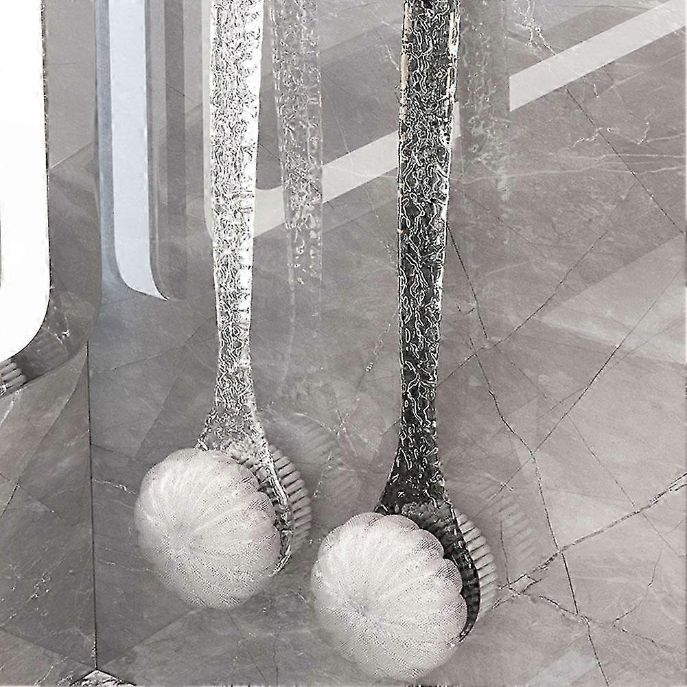 Double-Sided Long Handle Shower Brush for Body Exfoliation and Back Scrubbing