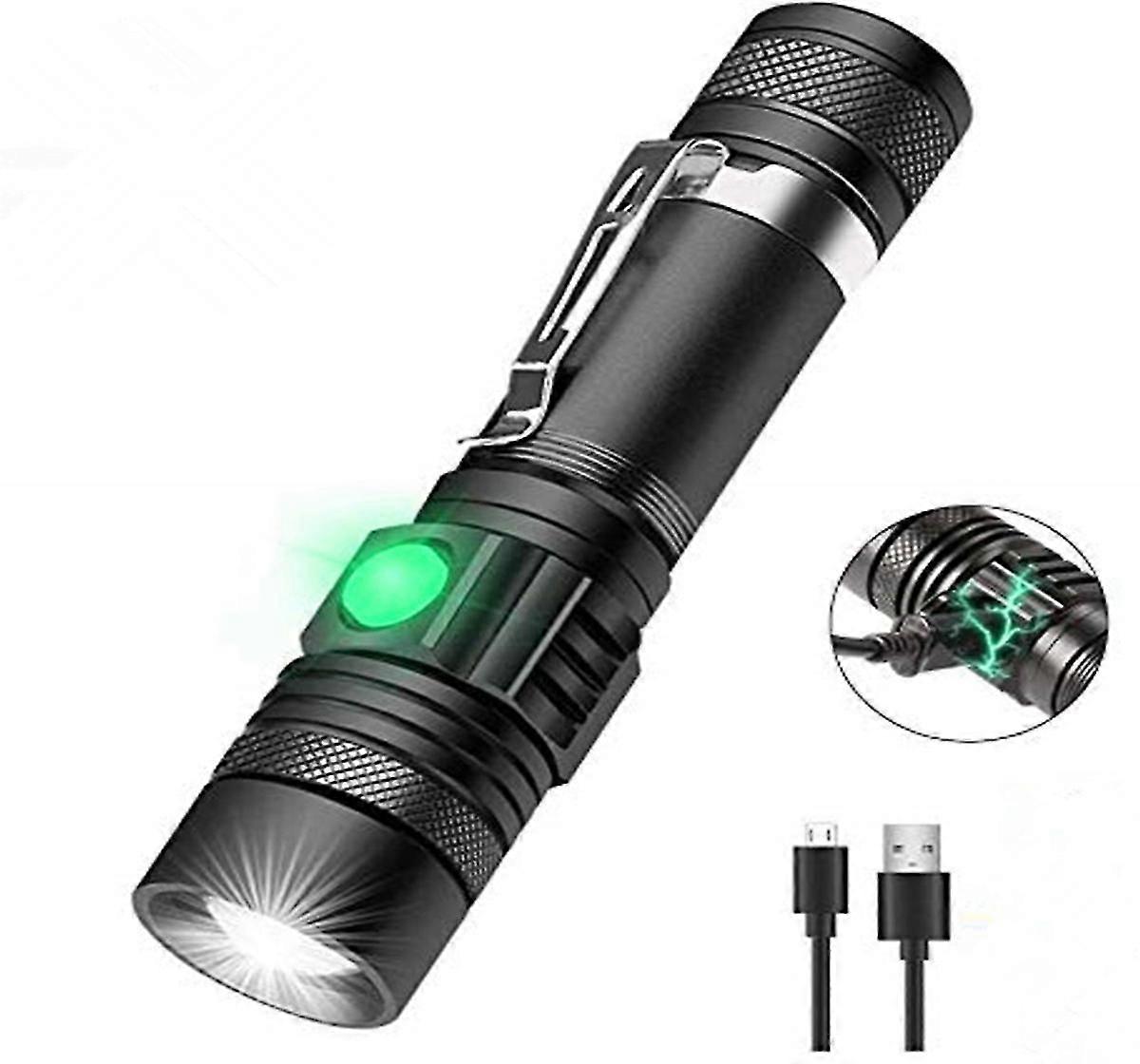 Flashlight: 1 Super Bright LED Tactical Flashlight, USB Rechargeable, 18650 Battery
