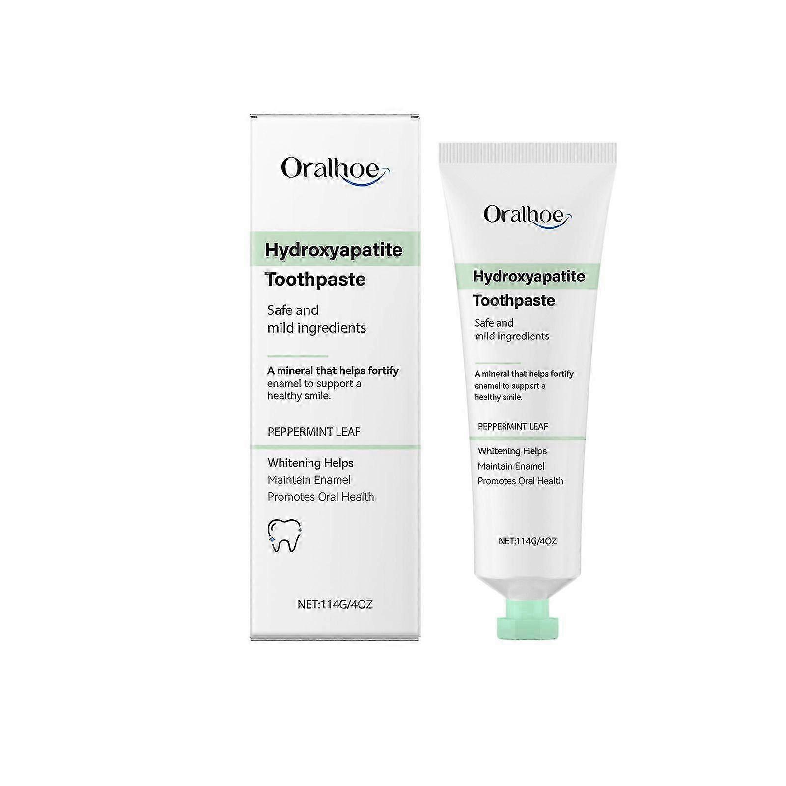 Hydroxyapatite Toothpaste for Advanced Enamel Protection, Fluoride-Free Toothpaste for Sensitive Teeth, Helps Remineralize, Mint Flavor