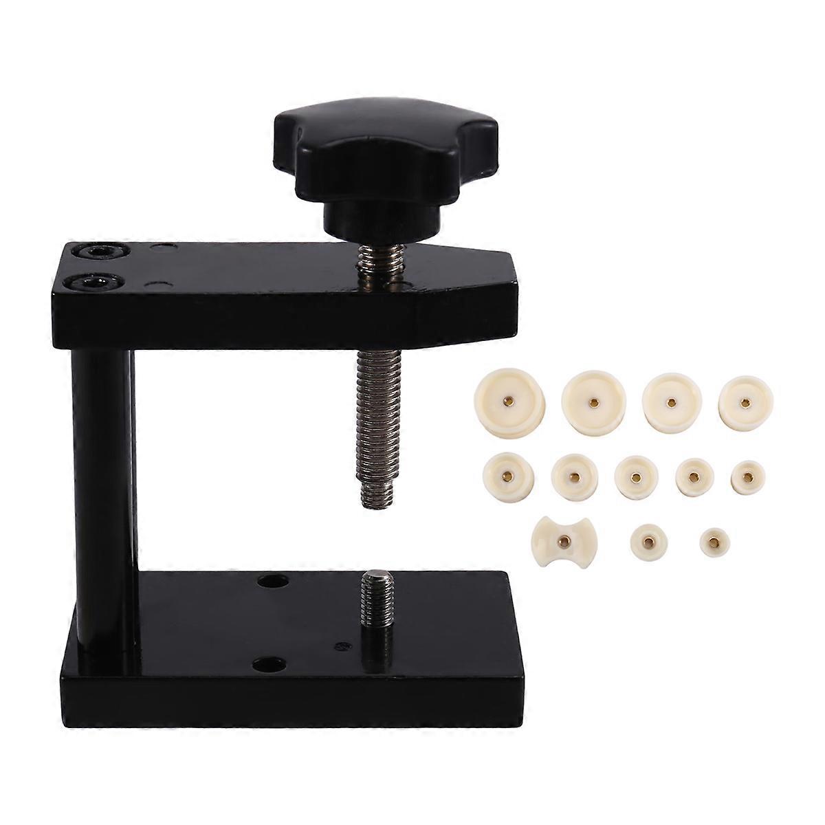 Watch Crystal Front Back Case Cover Presser Closer&12 Dies Kit Watch Repair Tool
