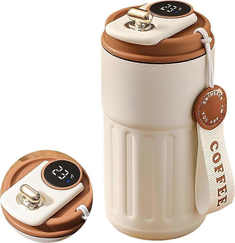 Digital Stainless Steel Thermos with LED Display and Smart Temperature Monitoring, Takeaway Coffee Cup, 450ml