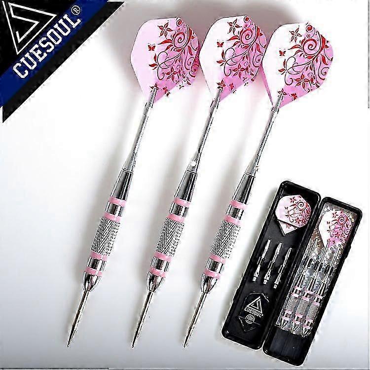 3pcs Professional 24g 16cm Tip Steel Darts Aluminum Dart Shaft Iron Barrel With Pink Dart Flights For Dartboard Gamesdart Backboards