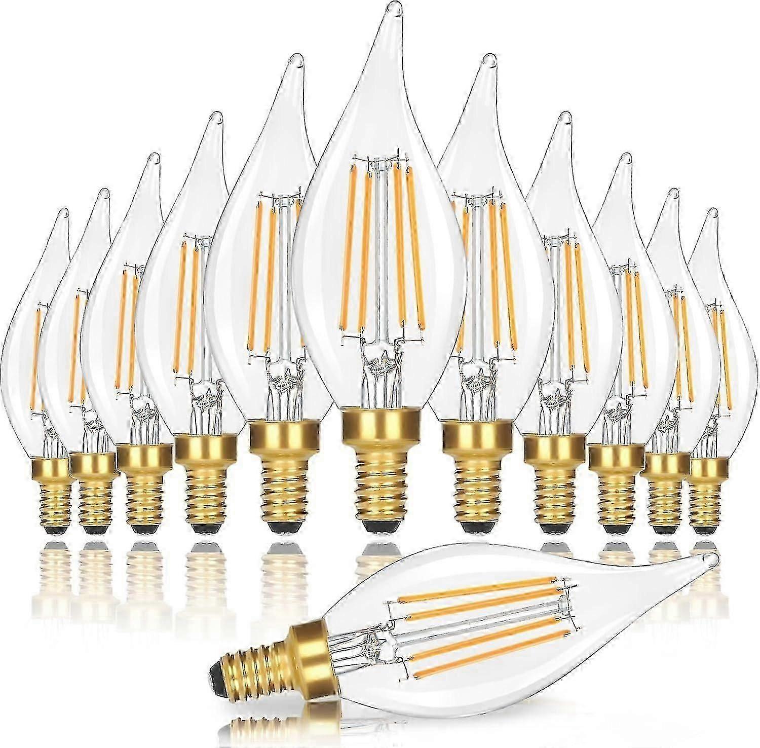 10-pack e12 led bulbs dimmable candelabra 4w equivalent