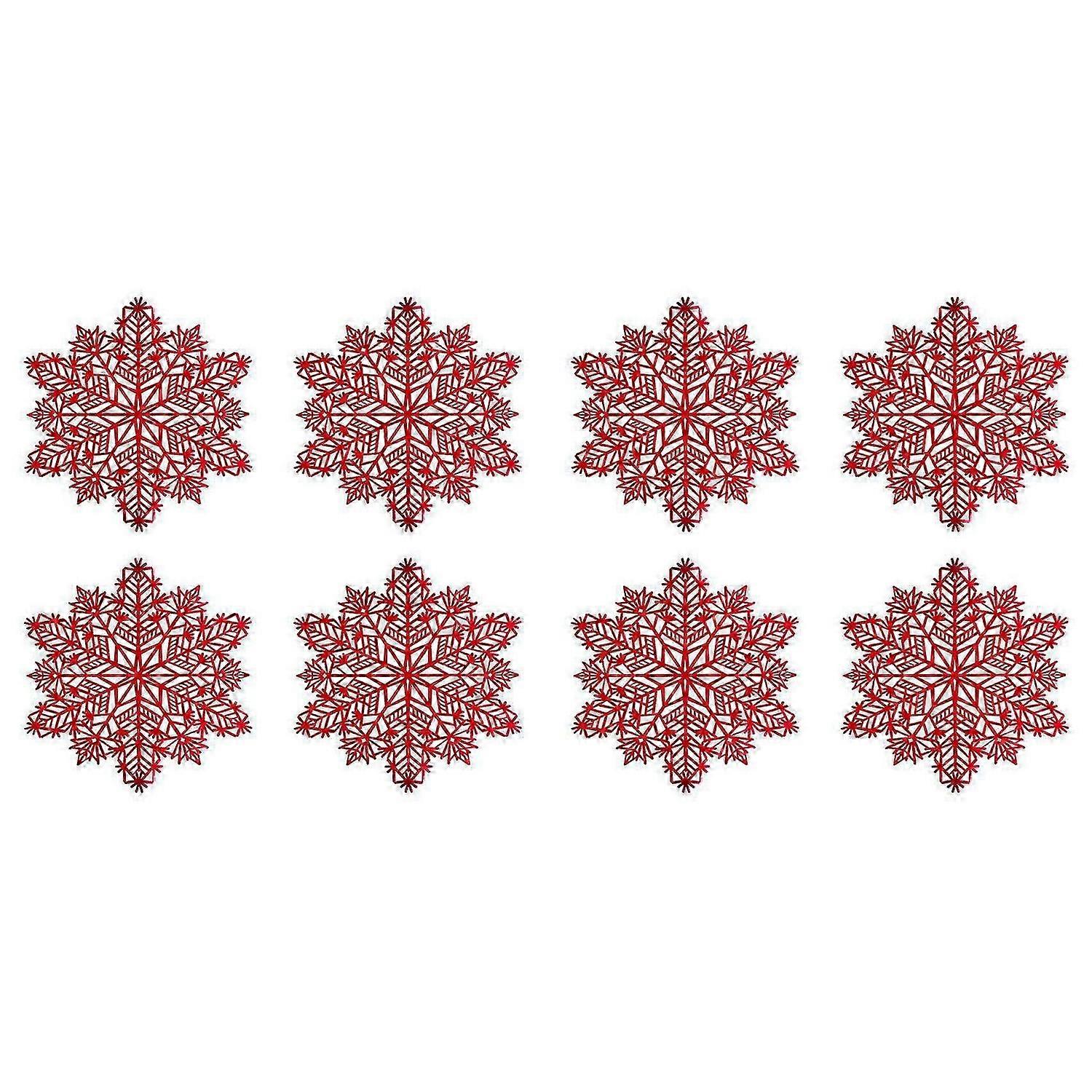 Snowflake Placemats Decorations Red Snowflake Tablemats A