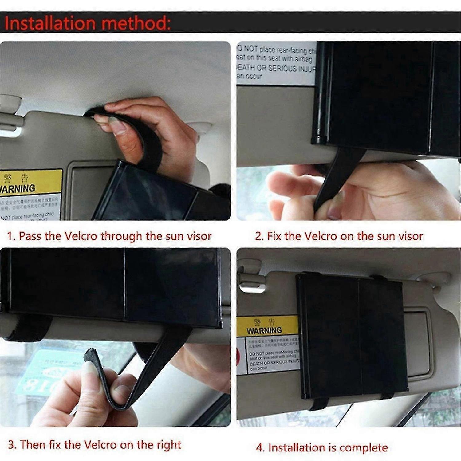 Car 3 Sections Folding Vanity Mirror Adjustable Car Sunshade Mirror