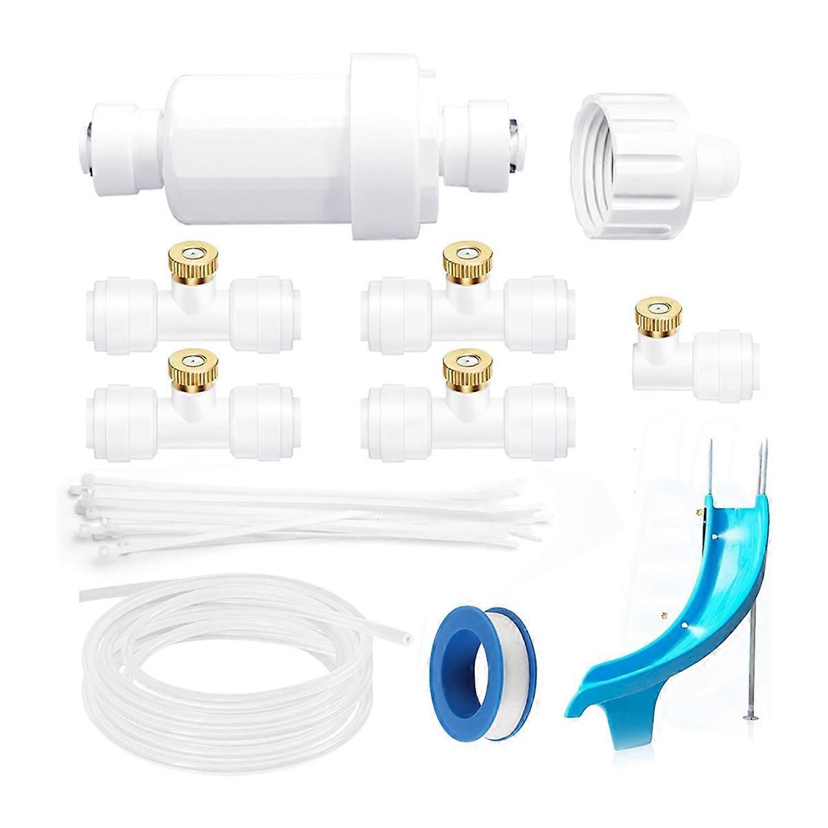 Pool Slide Sprays Kit, Slide Water Tubing Kit, Includes 32.8ft Pool Water Slide Tube with 5 Nozzles