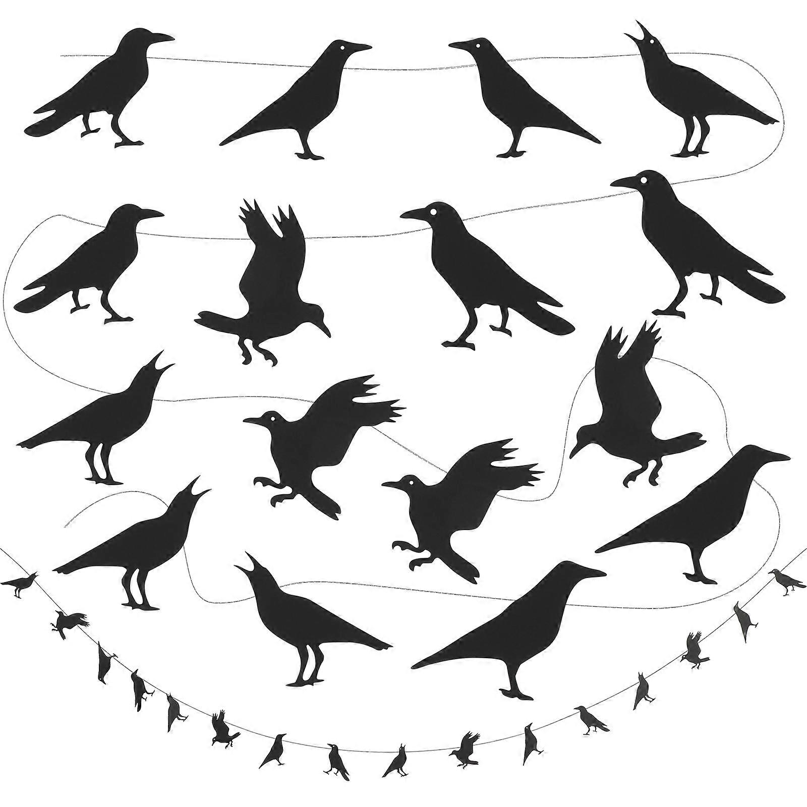Halloween Creative Crows Banner for Decoration 8Sets Party Garland