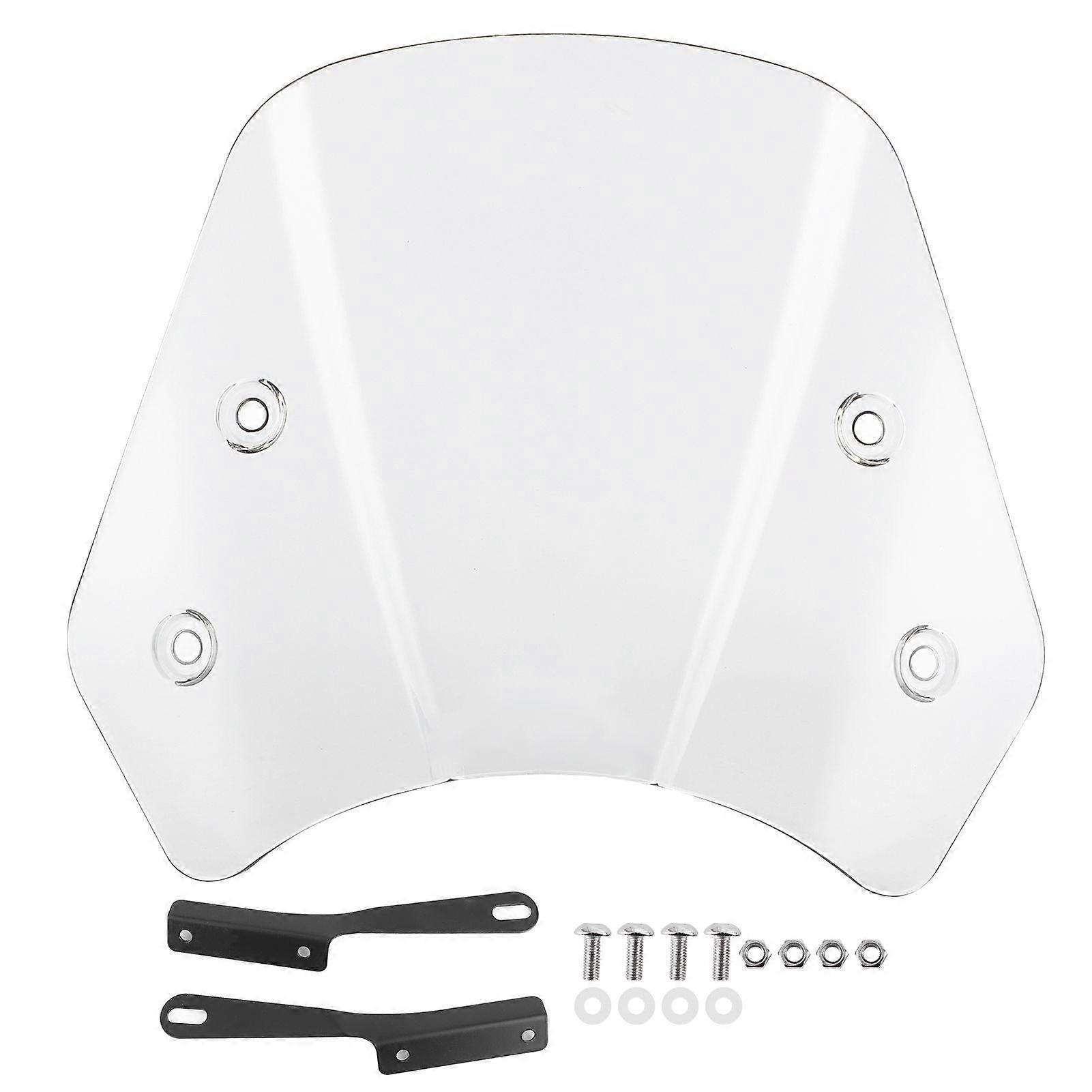 Universal Motorcycle Windshield Wind Deflector Screen W/Mounting Bracket for 57inGray