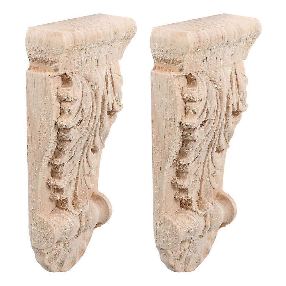 Khaki Wooden Carved Corbels Decorative Corbels for Furniture 6Pcs