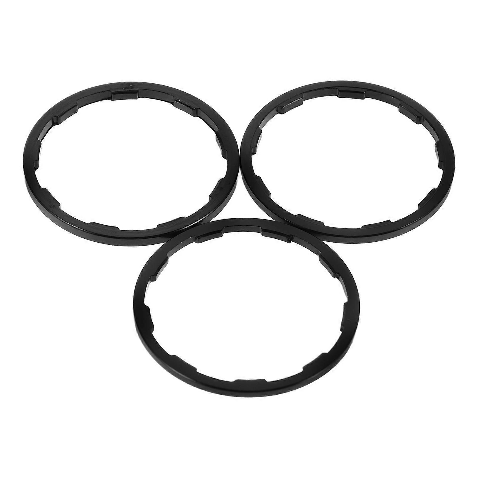 Bicycle Cassette Spacer Replacement 3Pcs Quality Aluminum Alloy Hub Washer for Road Bike Precision Adjustment Black