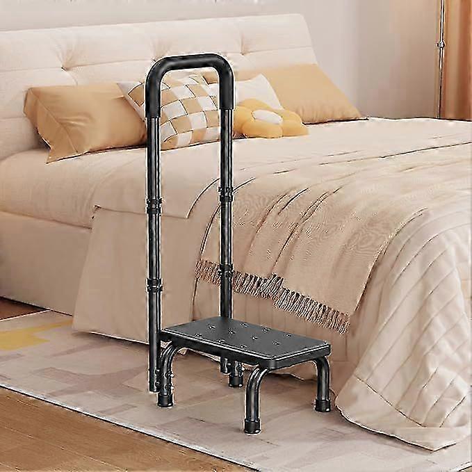 Step Stool with Handle for Elderly and Non-Skid Platform, Height Adjustable Heavy Duty Steps Foot Stool for Adult, Seniors, Foot Stool for Bedside, Ki