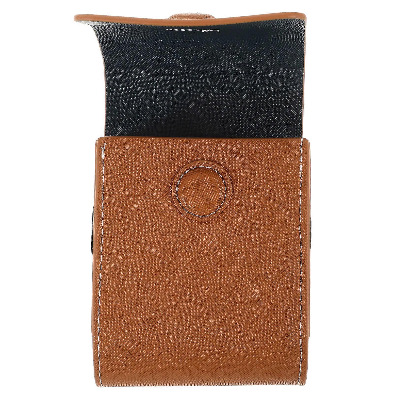 Rangefinder Case Golfing Rangefinder Bag for Storage 2Pcs Brown PU