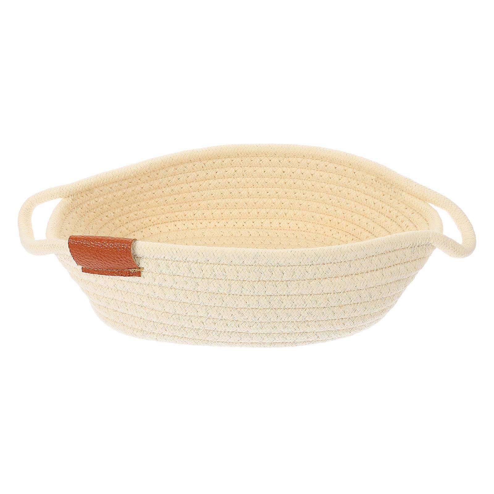 Multipurpose Cotton Rope Basket for Storage Use Storage Box Beige