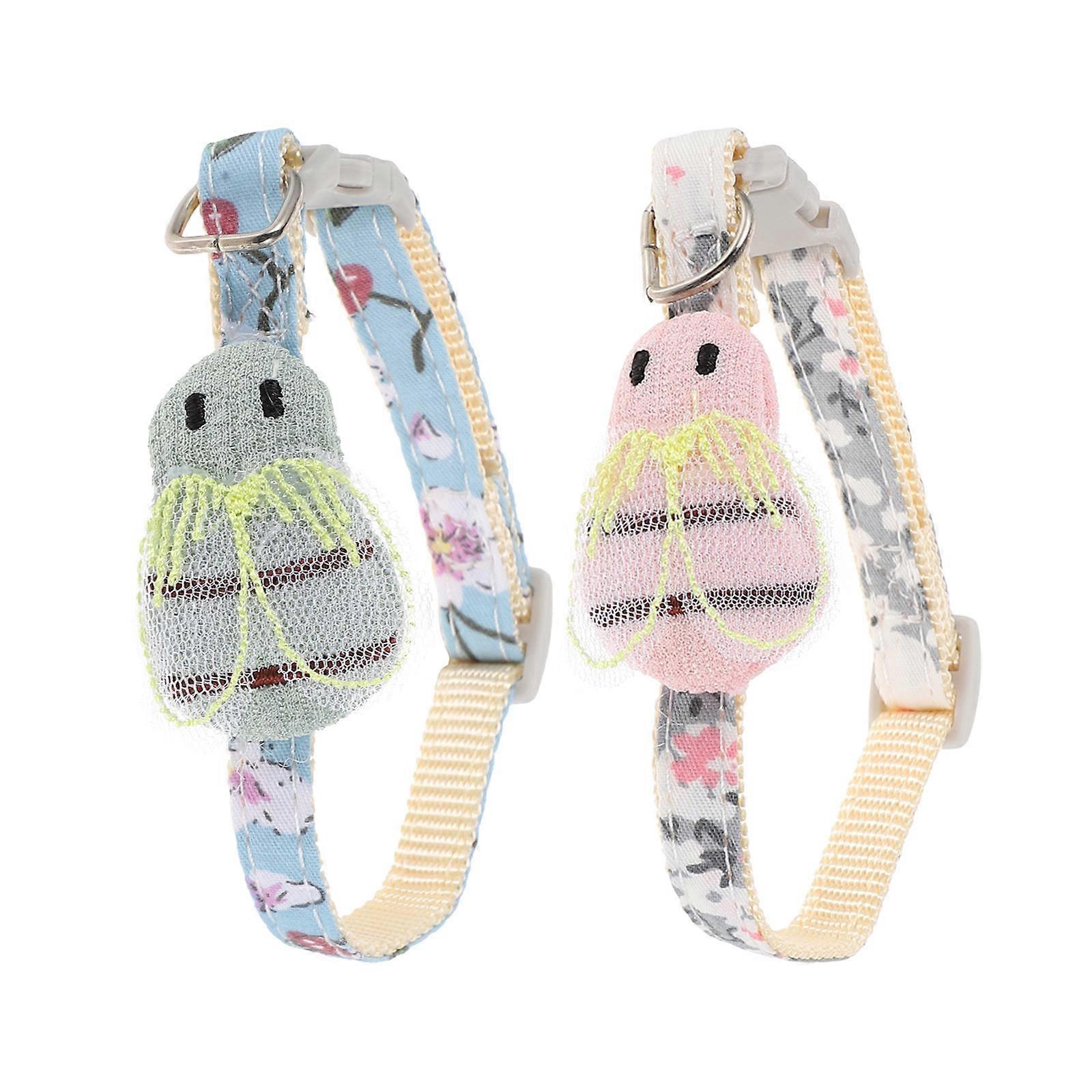 Colorful Pet Collars Adjustable Kitten Collars 2Pcs for Comfortable Fit