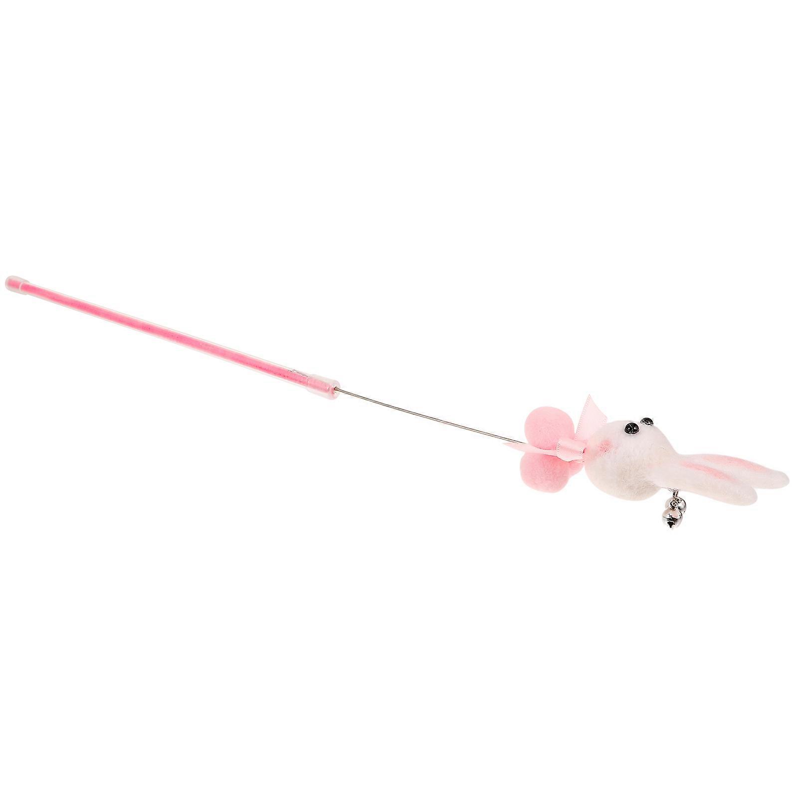 Interactive Cat Teaser Wand for Playing Kitten Toy 3Pcs Pink PVC