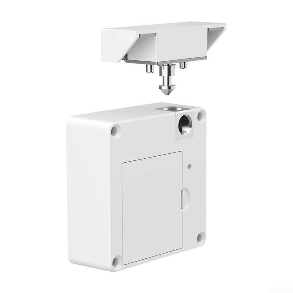 Electric Cabinet Drawer Lock With RFID Card And NFC TwoWay Access White ABS NonPunching Design External Power Support
