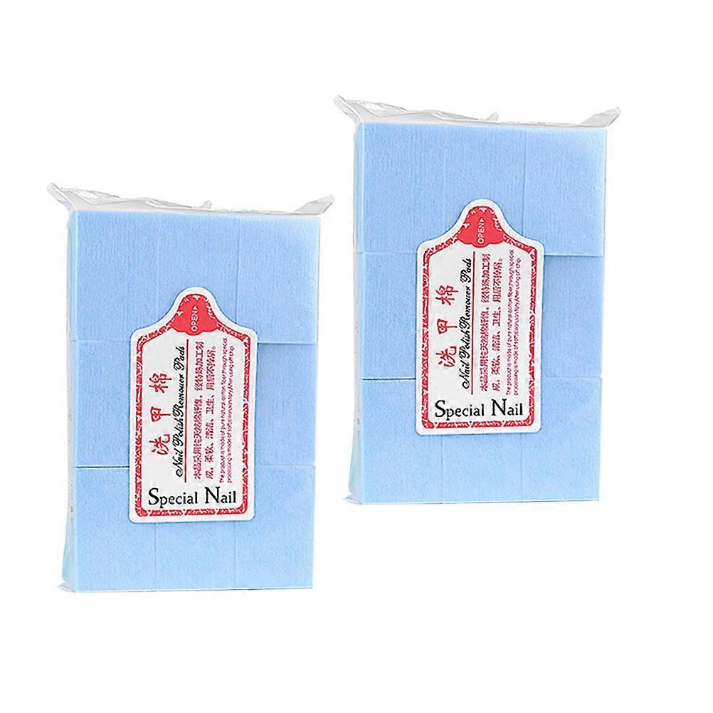 Nail Polish Wiping Pads For Manicure Supplies Designed For Girls In Blue Color With Open Design 2 Sets