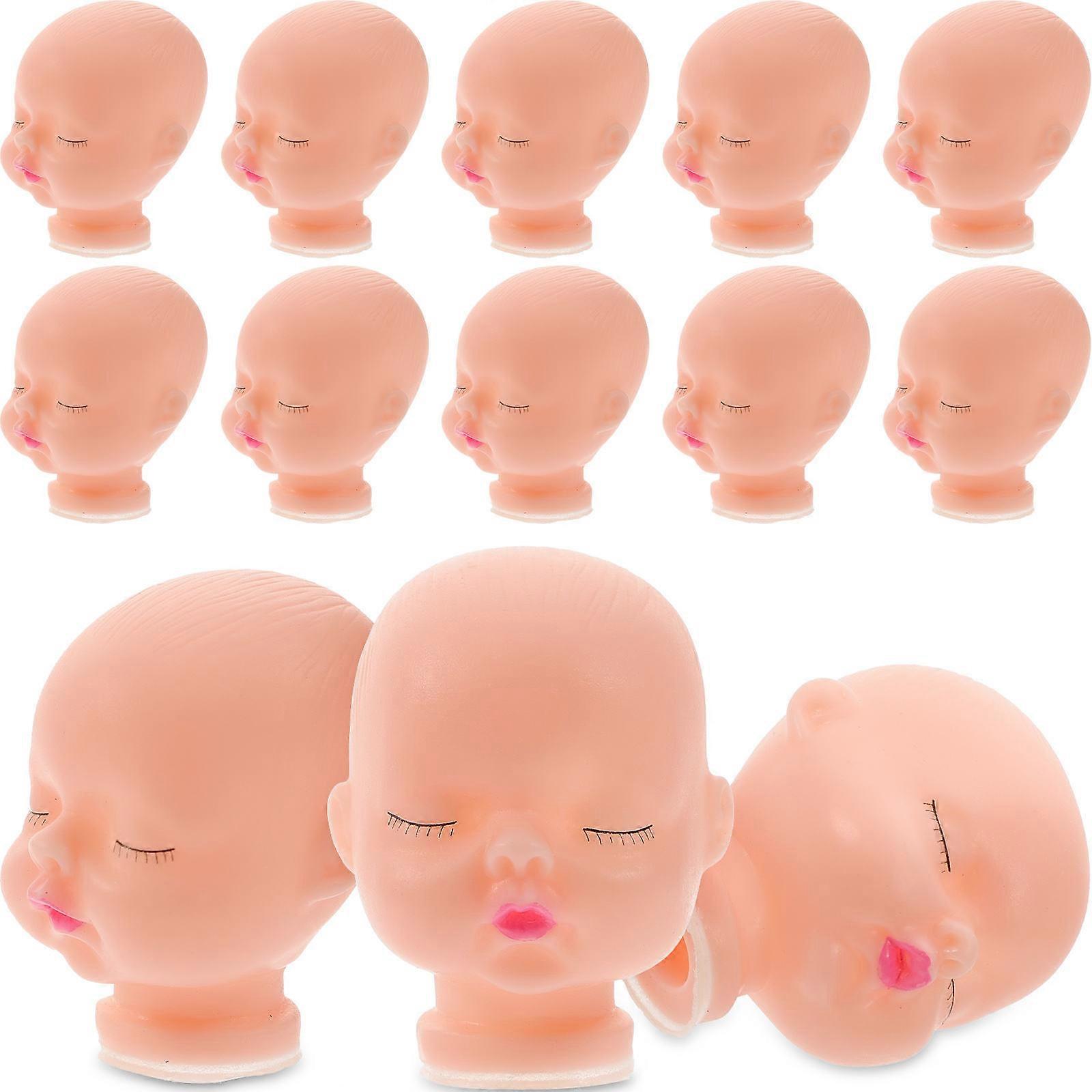 Vinyl Small Doll Heads For DIY Decoration And Craft Making 30 Pcs Khaki Suitable For Children And Craft Enthusiasts