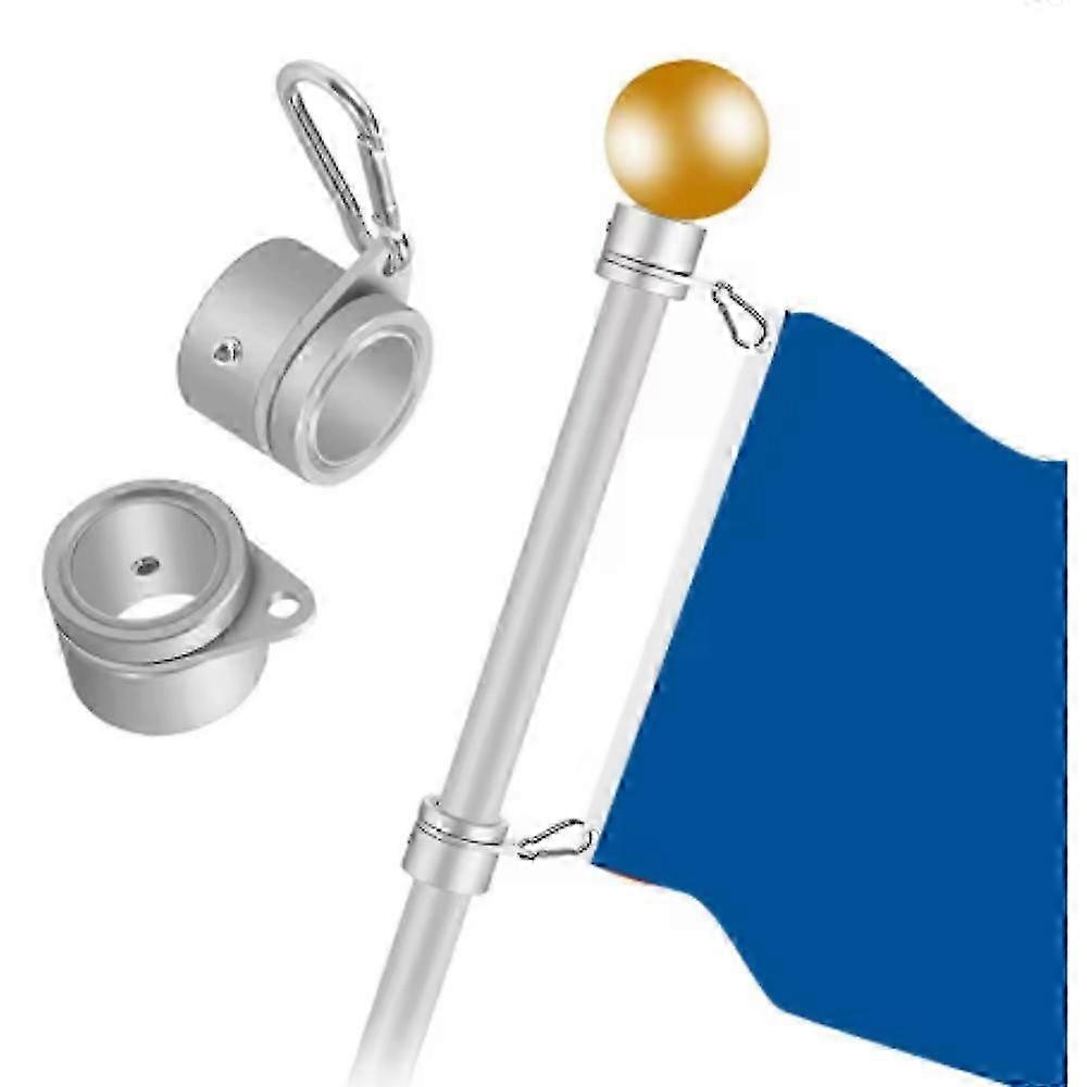 2 Pcs Flag Pole Rings Anti Wrap Flag Pole Clips Swivels 360° Rotating Flagpole Flag Mounting Rings 2025