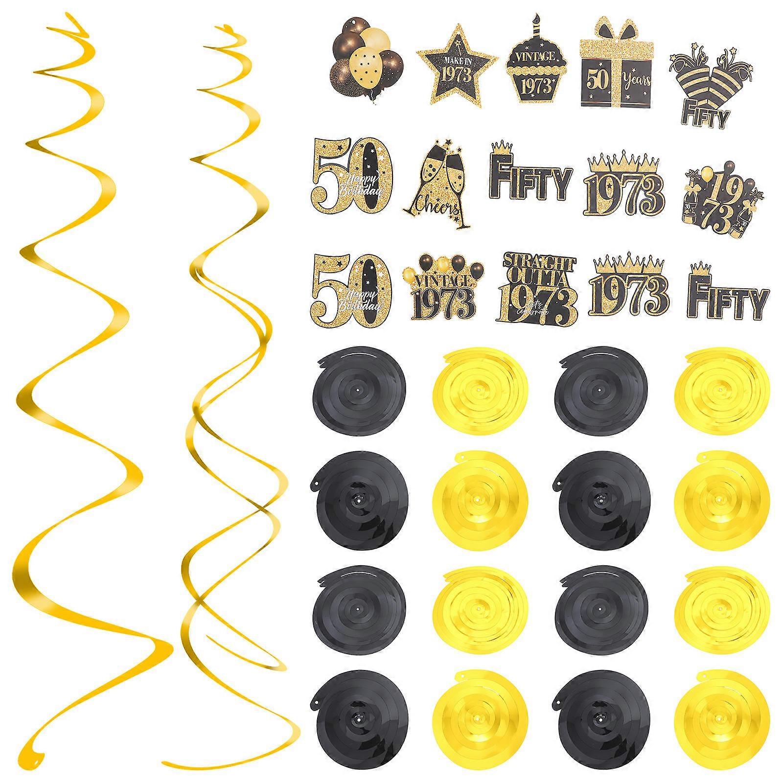 Creative Birthday Party Decoration Pendant For Families Assorted Color 50th Birthday Swirls 1 Set