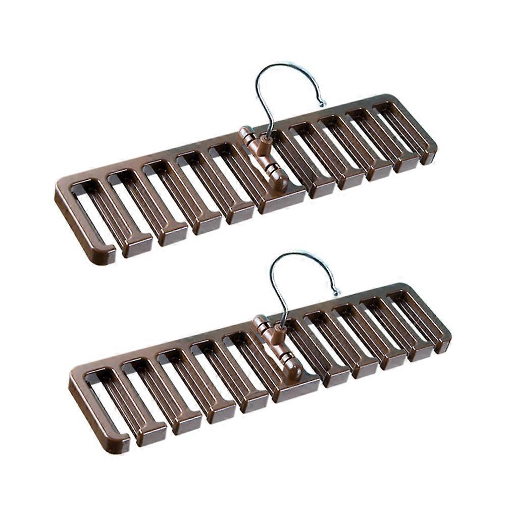 Tie Hanging Rack for Scarf and Belt 4Pcs Multifunctional Brown